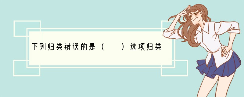 下列归类错误的是（　　）选项归类物质A化石燃料煤、石油、天然气B同一物质烧碱、火碱、